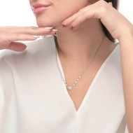 Collana cuore con cristalli e perle