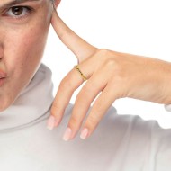 Anello da falange trama puntinata mista