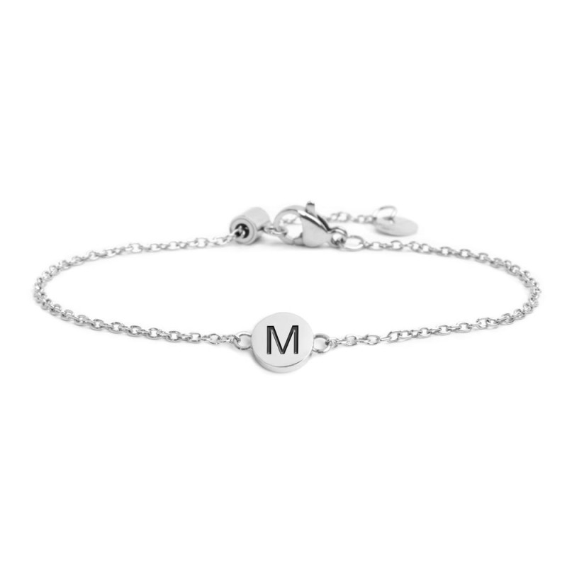 BRACCIALE ACCIAIO CON LETTERA SMALTATA