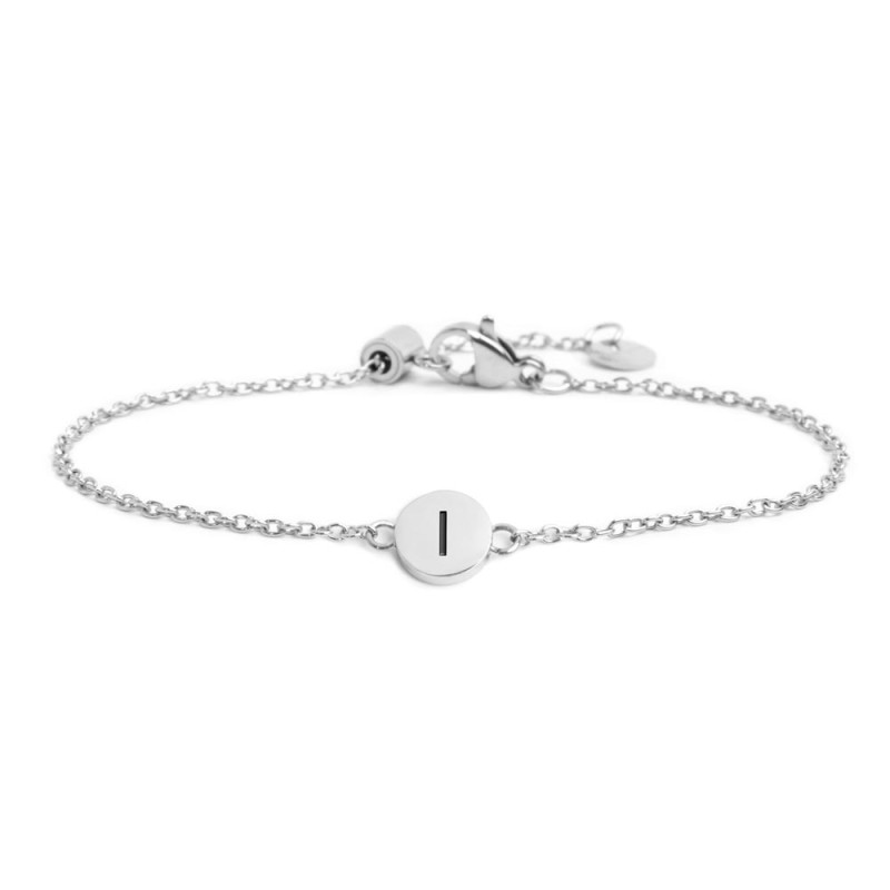 BRACCIALE ACCIAIO CON LETTERA SMALTATA