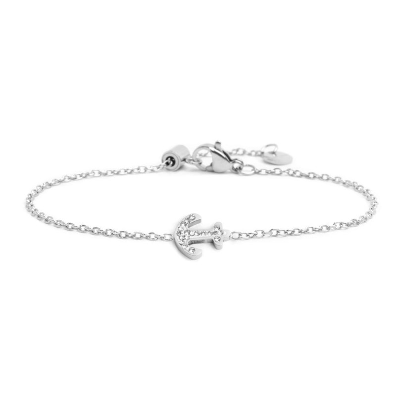 Bracciale ancora con cristalli