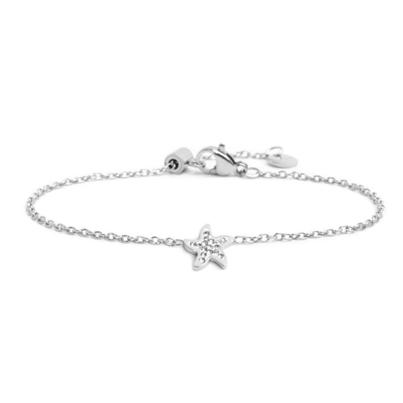 S.STEEL SEA STAR BRACELET WITH CRYSTALS 316 S.STEEL BRACELET WITH A 6 MM DOUBLE SIDES LOGO TAG AND 8.69*8.96*1.5 MM "SEA STAR"