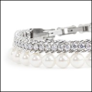 Bracciale perle e bracciale zirconi