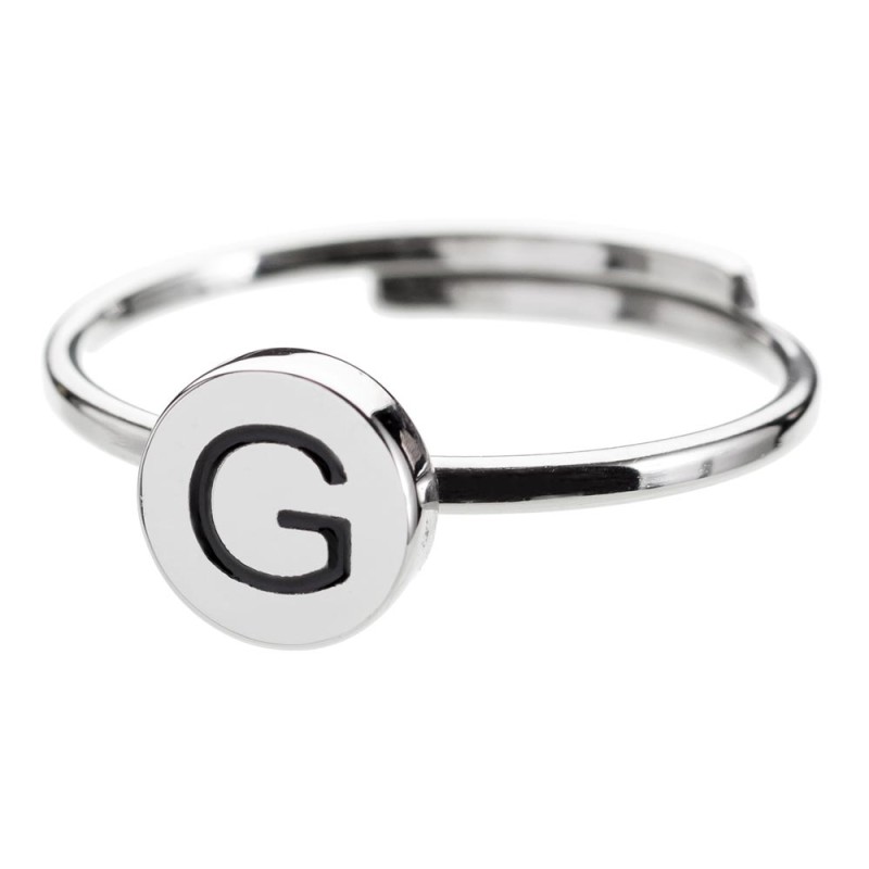 Anello con lettera smaltata