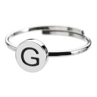 Anello con lettera smaltata