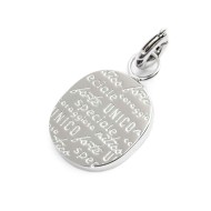 S.STEEL CHARM ZIO Polished s.steel charm size 12*10,70 mm, 1,40 mm thickness, on the top welded ring with 4 mm diameter. On the