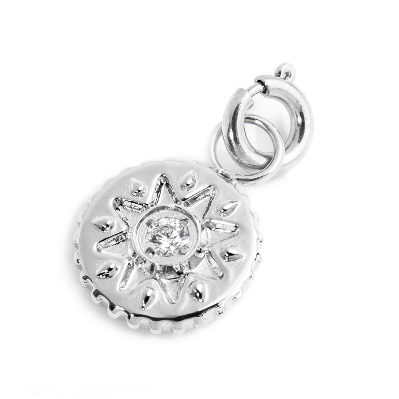 CHARM MEDAGLIETTA CON SOLE E CZ