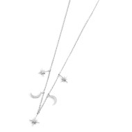 Collana lune e rosa dei venti con pendente rosa dei venti