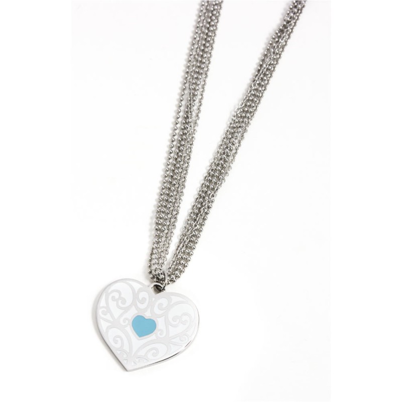 S.STEEL  HEART DOUBLE CHAIN S.STEEL  HEART DOUBLE CHAIN