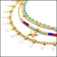 Bracciale con stella marina e bracciale con pendenti smaltati