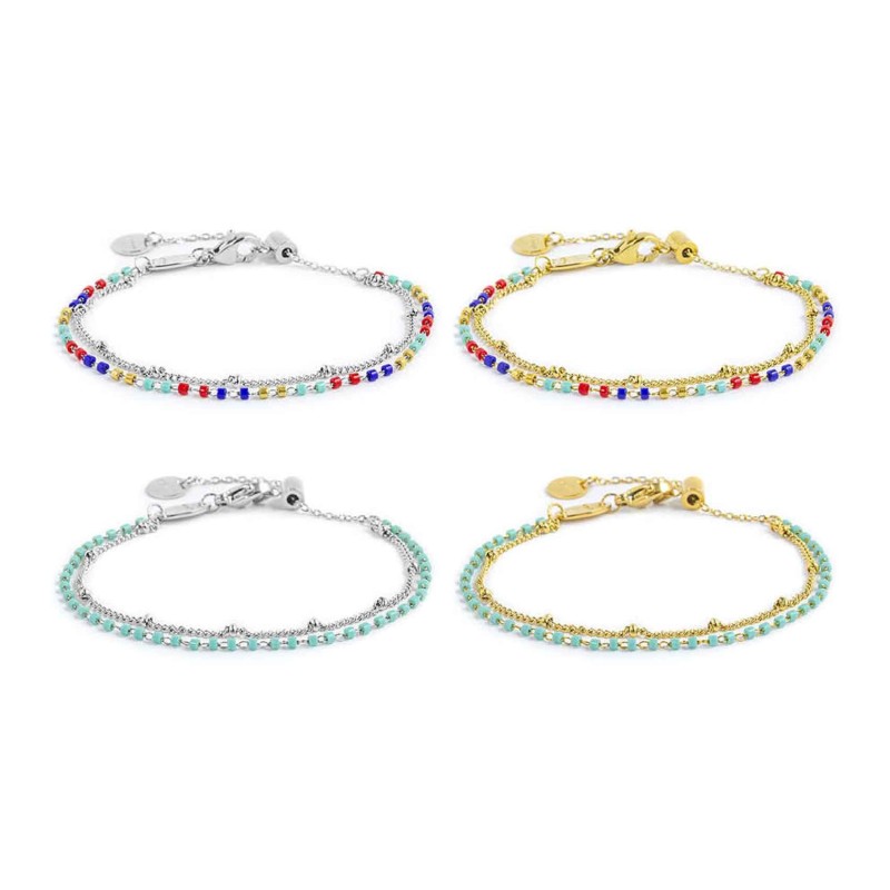Bracciale con stella marina e bracciale con pendenti smaltati