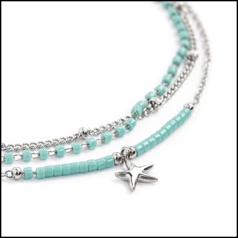 Bracciale con stella marina e bracciale con turchese