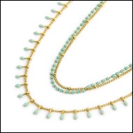 Collana pendenti turchesi e collana miyuki turchesi