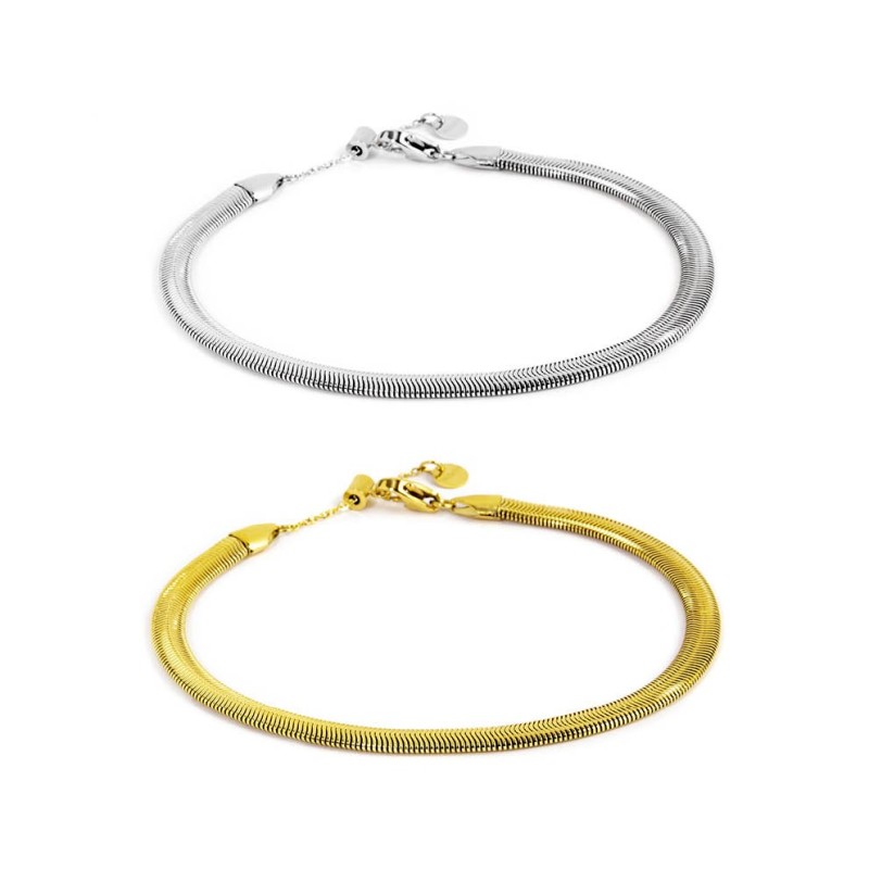 Cavigliera agata colorata e cavigliera catena snake