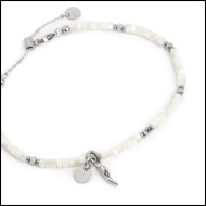 Cavigliera rondelle madreperla e charm corno