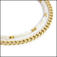 Cavigliera rondelle madreperla e cavigliera catena grumetta