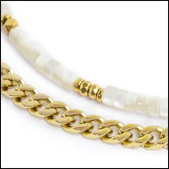 Cavigliera rondelle madreperla e cavigliera catena grumetta