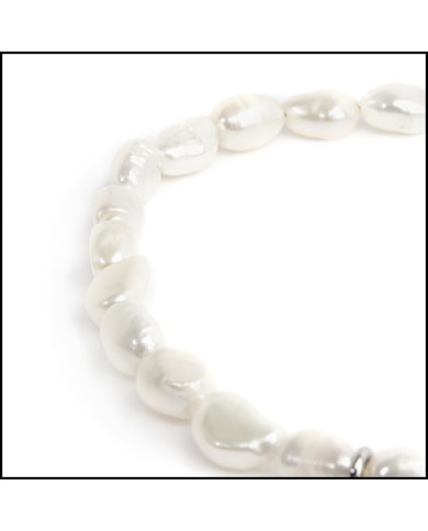 Cavigliera perle di fiume e charm quadrifoglio