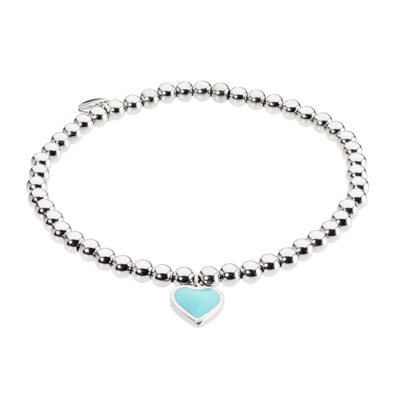 Bracciale elastico con sfere e cuore